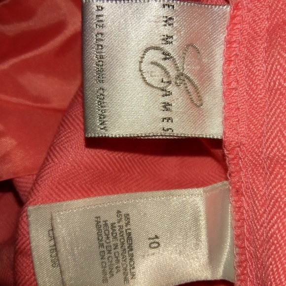 Emma James 10 32x30 Peachy Salmon Tangerine Linen Pants - Picture 3 of 3